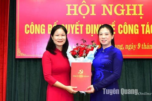 Công bố quyết định điều động và bổ nhiệm Phó Trưởng Ban Dân vận Tỉnh ủy