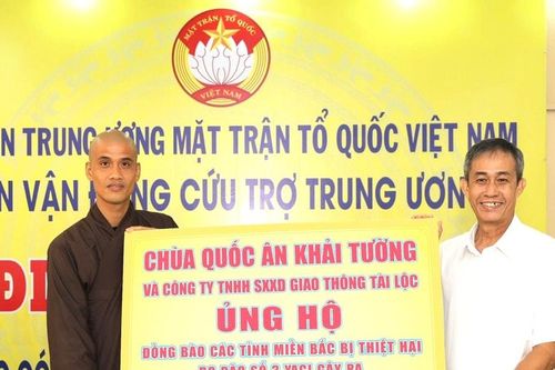 Ban Công tác phía Nam tiếp nhận hơn 2,5 tỷ đồng ủng hộ người dân bị thiên tai