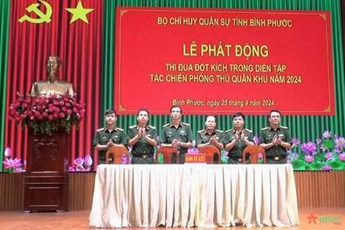 Bộ Chỉ huy Quân sự tỉnh Bình Phước thi đua đột kích trong diễn tập