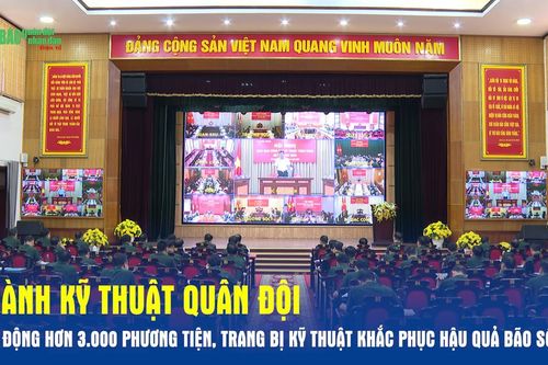 Ngành Kỹ thuật Quân đội huy động hơn 3.000 phương tiện, trang bị kỹ thuật khắc phục hậu quả bão số 3