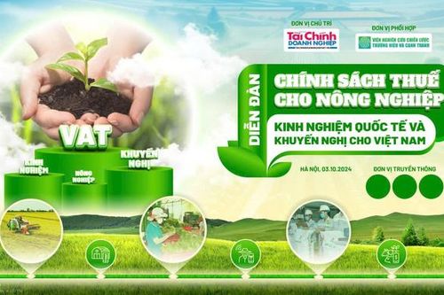Ngày 3/10 diễn ra Diễn đàn Chính sách thuế cho nông nghiệp