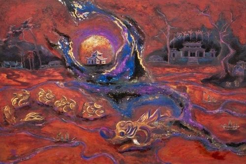 Triển lãm tranh sơn mài 'Dấu thiêng' tại Hoàng thành Thăng Long