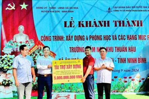 Phân bón Cà Mau tài trợ 5 tỷ đồng xây dựng hạ tầng trường mầm non tại Ninh Bình
