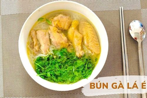 Đổi vị với tô bún gà lá é