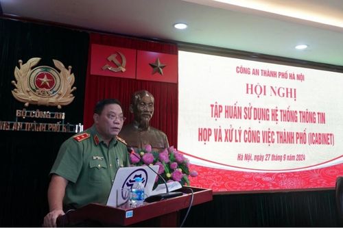 Công an Hà Nội tập huấn khai thác, sử dụng hệ thống thông tin họp và xử lý công việc thành phố