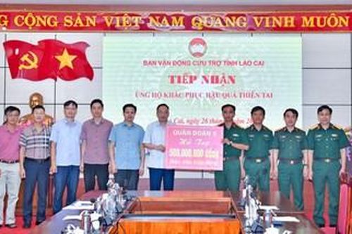 Quân đoàn 3 hỗ trợ tỉnh Lào Cai khắc phục hậu quả cơn bão số 3 hơn 600 triệu đồng