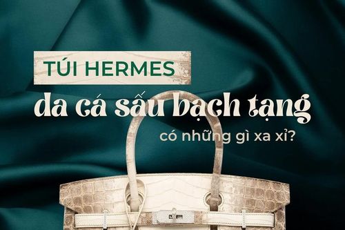 Túi thời trang Hermes da cá sấu bạch tạng có những chi tiết gì xa xỉ?