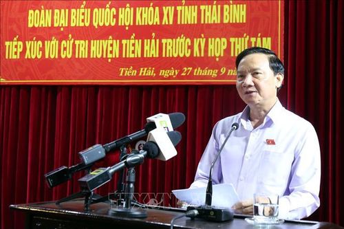 Phó Chủ tịch Quốc hội Nguyễn Khắc Định tiếp xúc cử tri tại Thái Bình