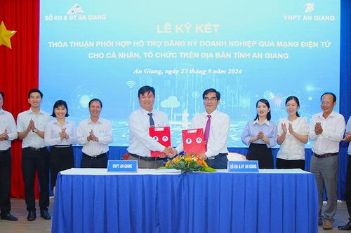 VNPT An Giang ký kết phối hợp Sở Kế hoạch Đầu tư tỉnh An Giang hỗ trợ đăng ký doanh nghiệp qua mạng điện tử