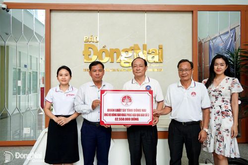 Đoàn Luật sư tỉnh trao tặng hơn 82 triệu đồng ủng hộ đồng bào miền Bắc bị ảnh hưởng bởi bão số 3