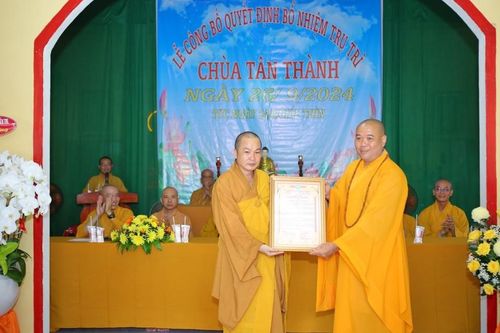 Bến Tre: Bổ nhiệm Thượng tọa Thích Từ Quang làm trụ trì chùa Tân Thành
