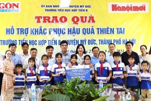 Báo Sài Gòn Giải Phóng hỗ trợ hai trường học ở huyện Mỹ Đức, Chương Mỹ khắc phục hậu quả bão lũ 600 triệu đồng