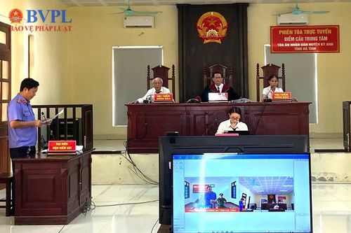 VKSND huyện Kỳ Anh phối hợp tổ chức phiên tòa hình sự trực tuyến
