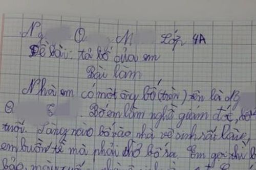 Bài văn tả bố đạt điểm 10 nhưng đọc xong phụ huynh phải tự kiểm điểm bản thân