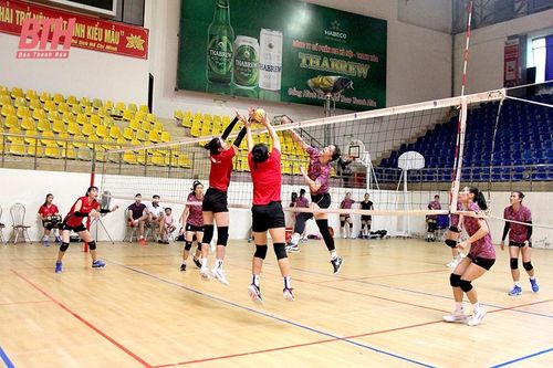 Đội bóng chuyền nữ Xi măng Long Sơn nỗ lực thay đổi thứ hạng