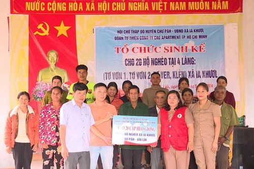 Tặng 20 mô hình sinh kế cho hộ nghèo ở xã Ia Khươl