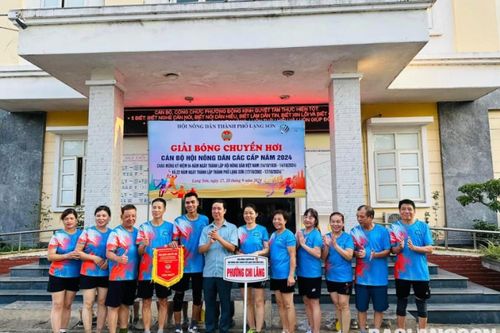 Hơn 70 vận động viên tham gia giải bóng chuyền hơi cán bộ hội nông dân các cấp thành phố Lạng Sơn năm 2024