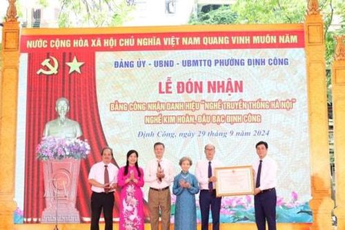 Công nhận nghề truyền thống Hà Nội đối với nghề kim hoàn, đậu bạc Định Công