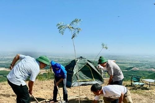 Thanh niên xây đường hoa lên núi hòn Vượn xứ Huế