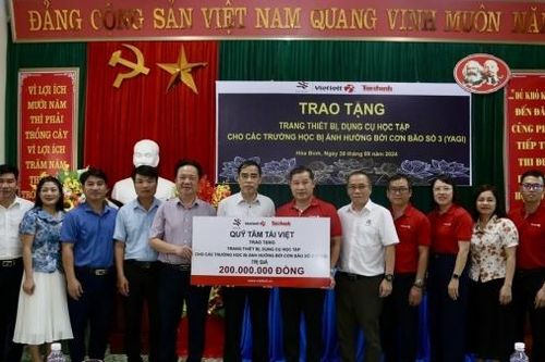 Quỹ Tâm Tài Việt trao 200 triệu đồng hỗ trợ 5 trường học tại Hòa Bình