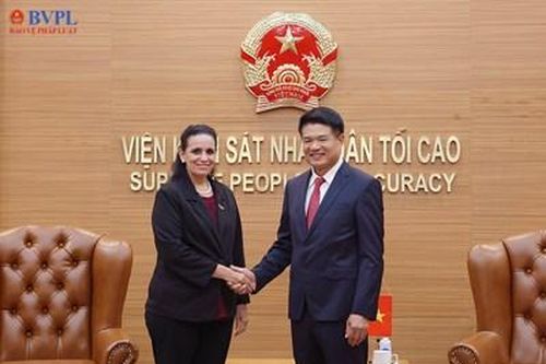 Đồng chí Nguyễn Huy Tiến tiếp Viện trưởng Viện kiểm sát tối cao Cuba