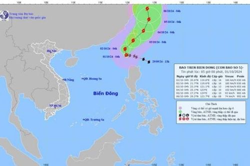 Bão Krathon di chuyển vào Bắc biển Đông, Đồng Nai ngày nắng gián đoạn, chiều tối mưa rào và dông rải rác