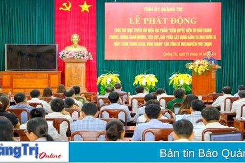 Phát động cuộc thi tìm hiểu tác phẩm 'Kiên quyết, kiên trì đấu tranh phòng, chống tham nhũng, tiêu cực, góp phần xây dựng Đảng và Nhà nước ta ngày càng trong sạch, vững mạnh' của Tổng Bí thư Nguyễn Phú Trọng