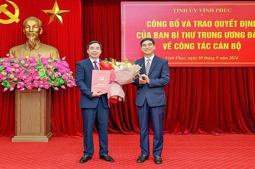 Vĩnh Phúc: Có tân Phó Bí thư Tỉnh ủy
