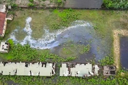 Cảnh hoang tàn, đổ nát tại trại nuôi thực nghiệm thủy sản tiền tỷ