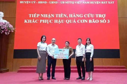 BIC ủng hộ 100 triệu đồng hỗ trợ người dân huyện Bát Xát khắc phục hậu quả bão Yagi