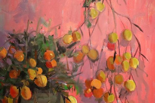 Ngắm mùa hồng thu Thăng Long qua các bức tranh
