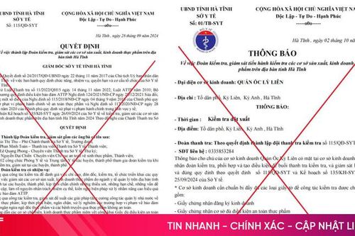 Xuất hiện quyết định giả mạo lập đoàn kiểm tra an toàn thực phẩm của Sở Y tế
