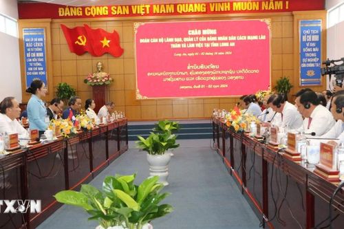 Đoàn cán bộ Lào trao đổi kinh nghiệm thu hút đầu tư nước ngoài với Long An
