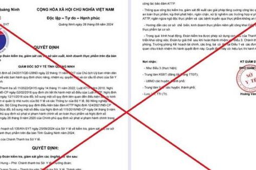 Cảnh báo giả mạo văn bản kiểm tra an toàn thực phẩm để lừa đảo