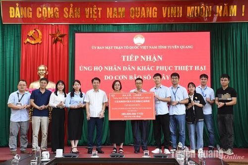 Công ty TNHH điện tử BYD Việt Nam hỗ trợ Tuyên Quang 200 triệu đồng khắc phục hậu quả cơn bão số 3