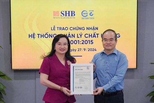 Hệ thống quản lý chất lượng của SHB đạt chuẩn ISO 9001:2015
