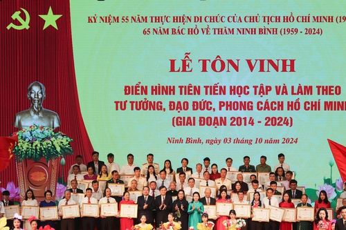 Ninh Bình: Tôn vinh 65 điển hình tiên tiến trong học tập và làm theo tư tưởng, đạo đức, phong cách Hồ Chí Minh