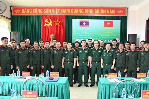 Tập huấn nâng cao nghiệp vụ Biên phòng cho cán bộ Quân đội Nhân dân Lào