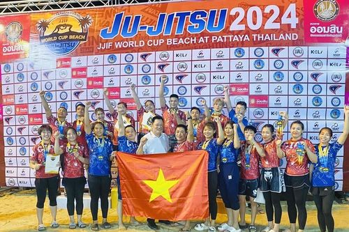Jujitsu Việt Nam giành 22 huy chương vàng, đứng đầu giải World Cup jujitsu bãi biển thế giới 2024