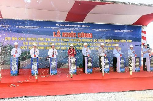 Bến Tre: Khởi công cầu Ba Lai 8 và khởi động tuyến đường bộ ven biển