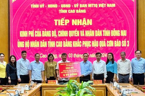 Tỉnh Đồng Nai hỗ trợ tỉnh Cao Bằng khắc phục hậu quả thiên tai