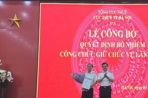 Ông Phan Tiến Hòa được bổ nhiệm làm Phó Cục trưởng Cục Thuế thành phố Hà Nội