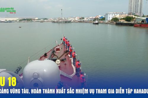 Tàu 18 cập cảng Vũng Tàu, hoàn thành xuất sắc nhiệm vụ tham gia Diễn tập Kakadu 2024