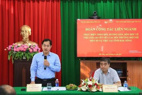 Đoàn công tác liên ngành Bộ Tư pháp làm việc về công tác bồi thường Nhà nước tại Đắk Nông