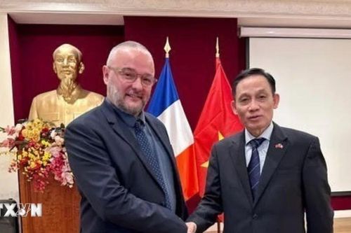 Trưởng ban Đối ngoại Trung ương Lê Hoài Trung tiếp Bí thư Đảng Xã hội Pháp