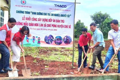Chư Sê: Khởi công xây dựng bếp ăn bán trú cho Trường Mẫu giáo Hoa Lan