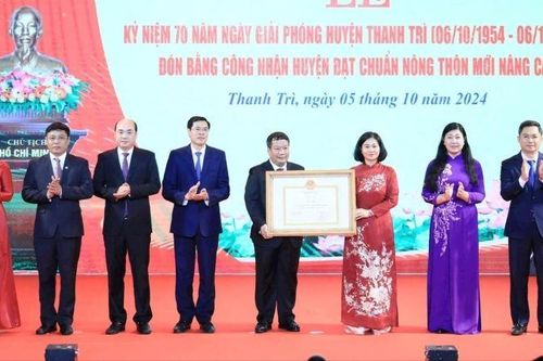 Thanh Trì là huyện đầu tiên của Hà Nội đạt chuẩn nông thôn mới nâng cao