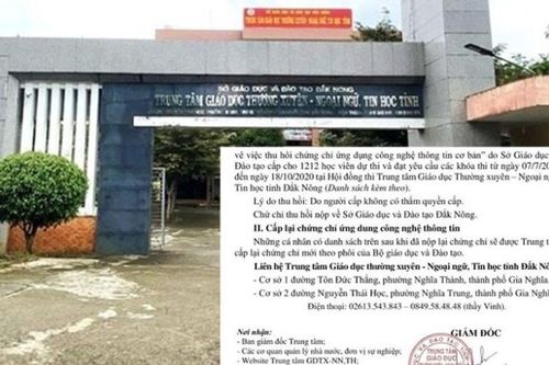 1.212 chứng chỉ công nghệ thông tin bị thu hồi ở Đắk Nông, nguyên nhân vì sao?