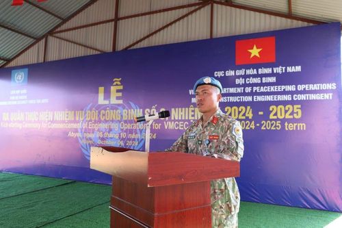 Đội Công binh số 3 tổ chức Lễ ra quân thực hiện nhiệm vụ tại Phái bộ UNISFA