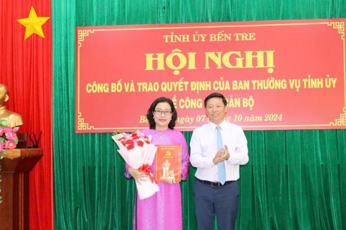 Bà Nguyễn Trúc Hạnh được bổ nhiệm làm Trưởng Ban Tuyên giáo Tỉnh ủy Bến Tre